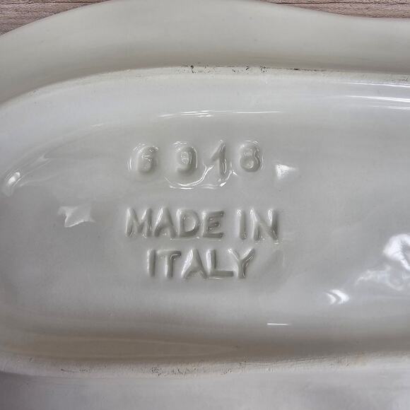 Vintage Bananas Serving Dish Relish Appetizer Dessert Spoon Rest Made In Italy - Picture 3 of 5